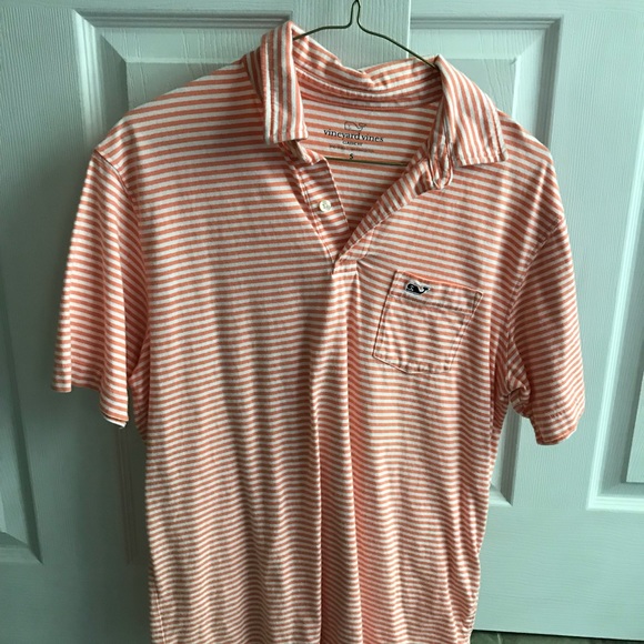 Orange Striped Vineyard Vines Polo - Picture 2 of 2